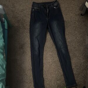 Fashion Nova Dark Blue Skinny Jeans